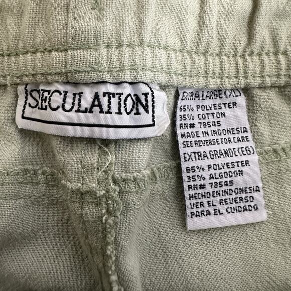 Speculation Light Green Women’s Capri Pants Elastic Waist Drawstring Pockets XL - Picture 4 of 5